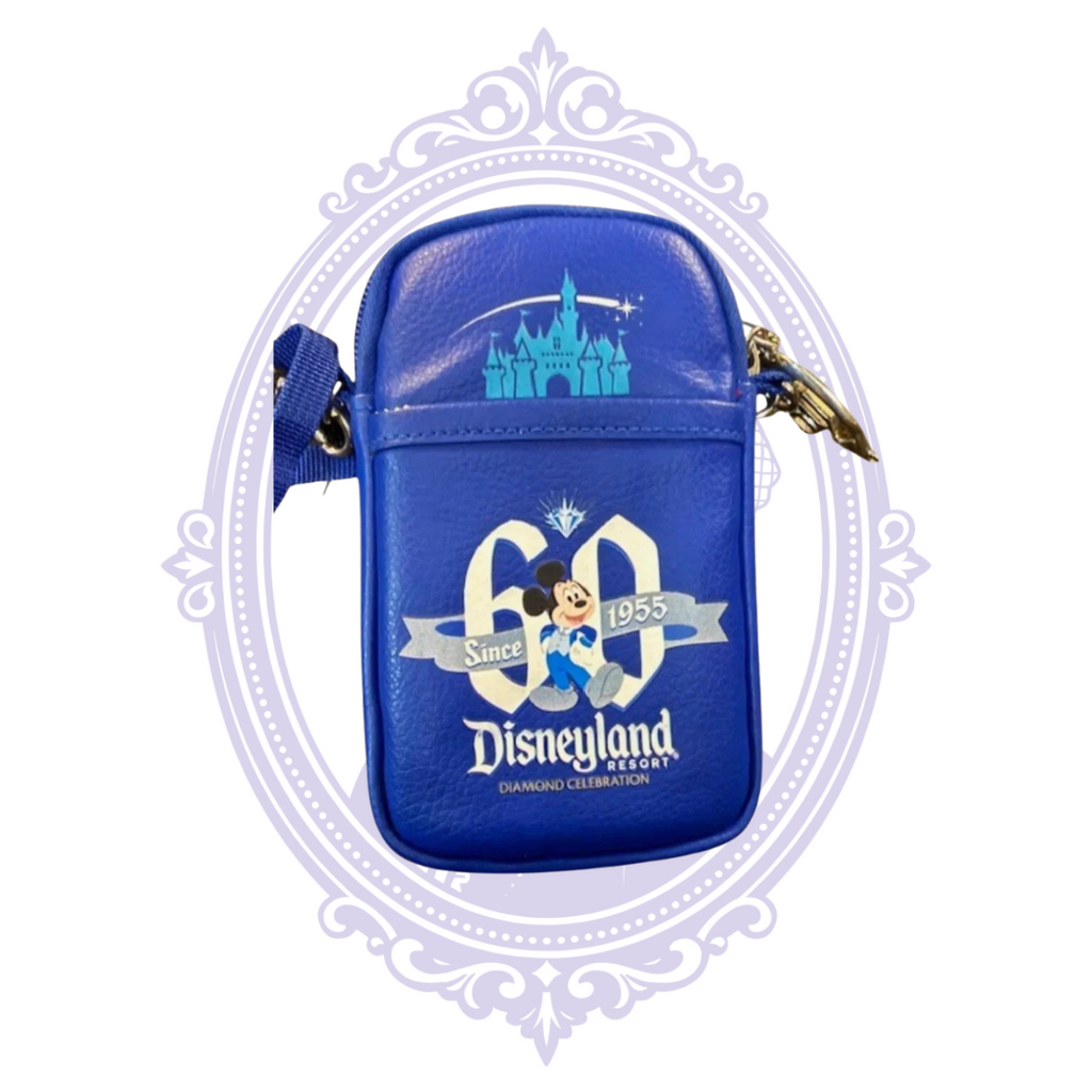 Disneyland 60th Anniversary Diamond Celebration royal blue crossbody bag, detail photograph 6