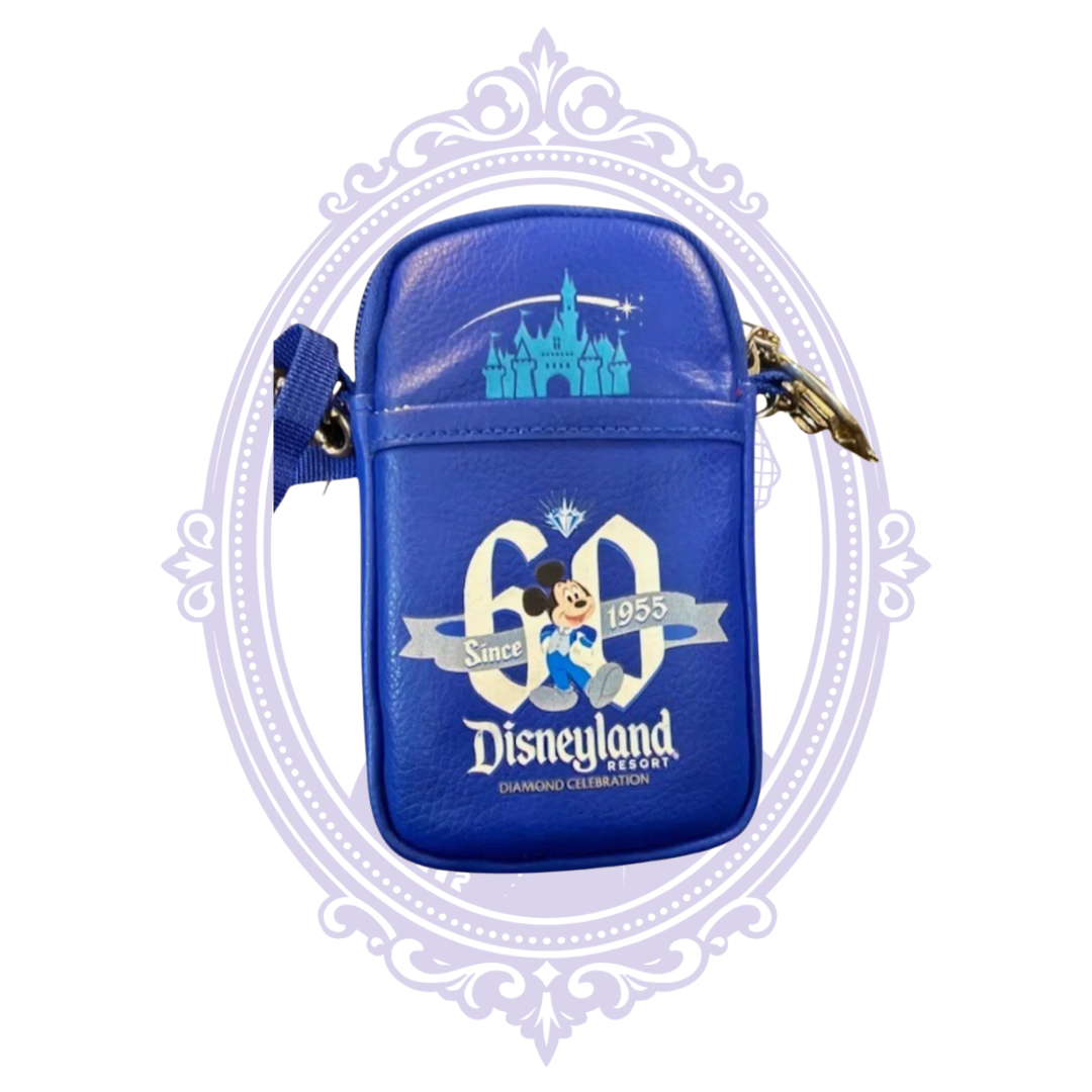 Disneyland 60th Anniversary Diamond Celebration royal blue crossbody bag, detail photograph 6