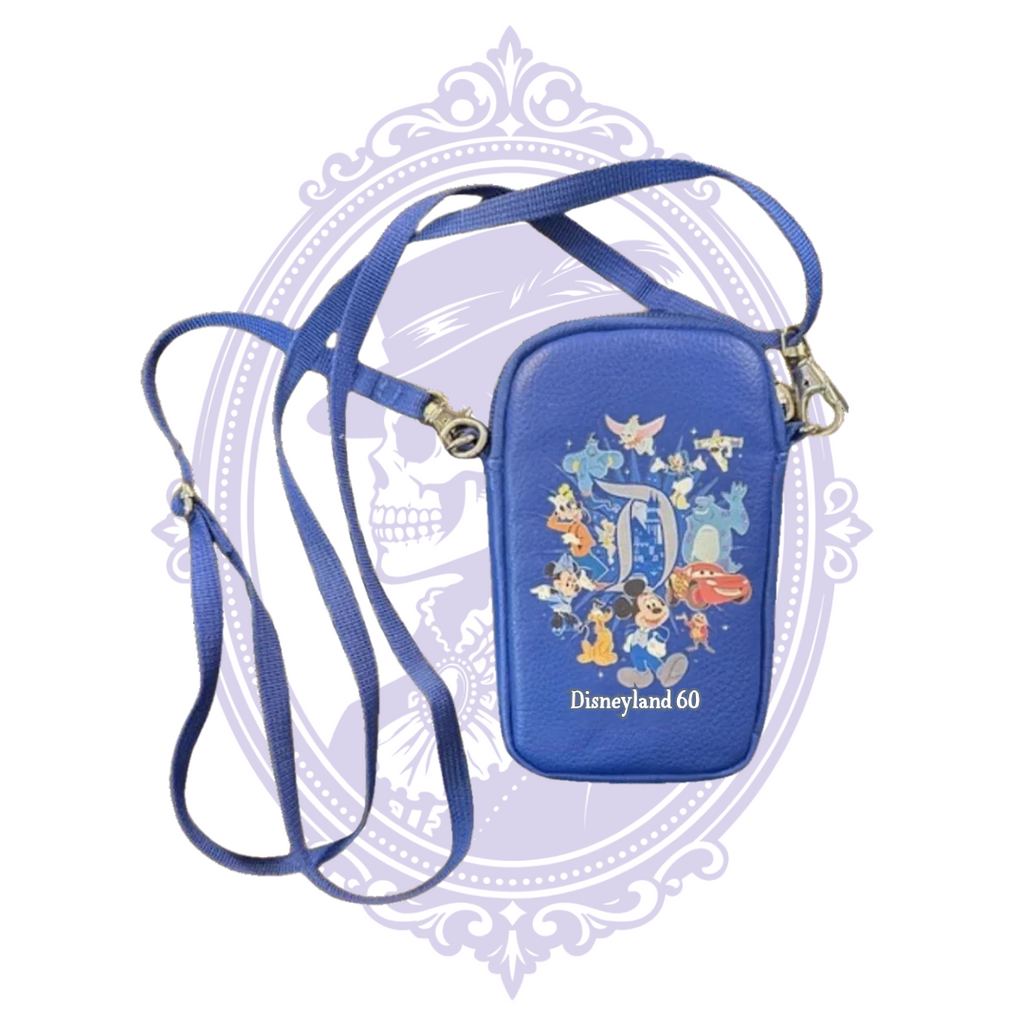 Disneyland 60th Anniversary Diamond Celebration royal blue crossbody bag, detail photograph 7