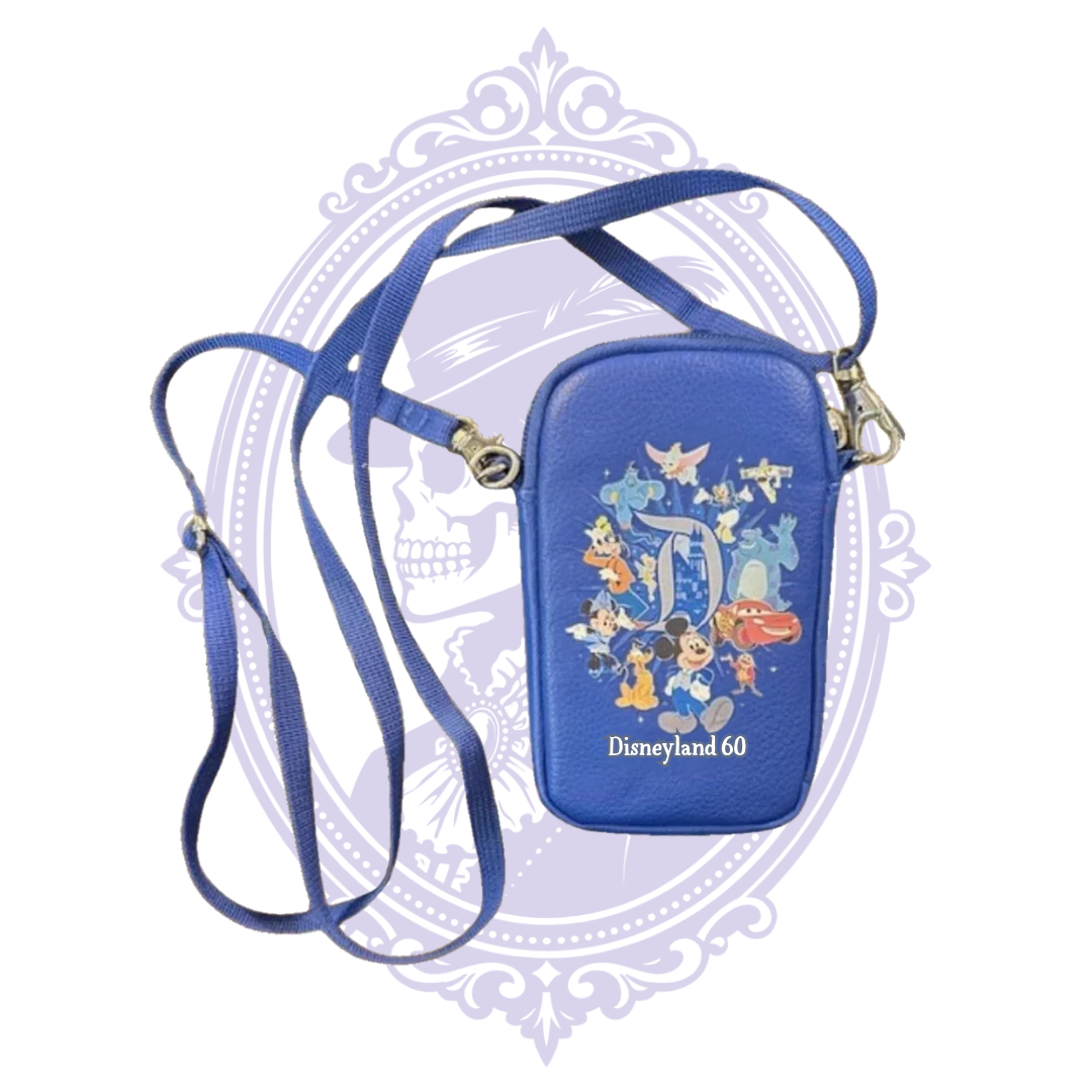Disneyland 60th Anniversary Diamond Celebration royal blue crossbody bag, detail photograph 7