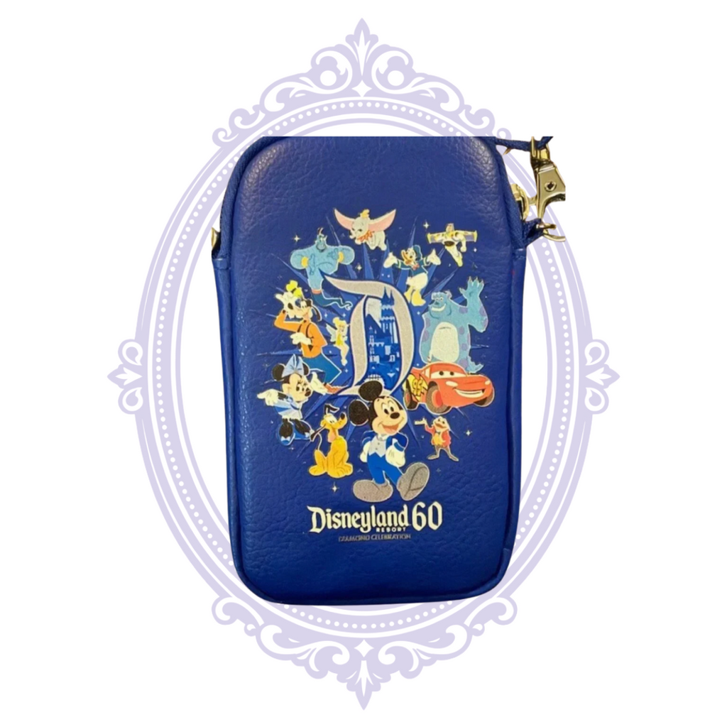 Disneyland 60th Anniversary Diamond Celebration royal blue crossbody bag, detail photograph 8