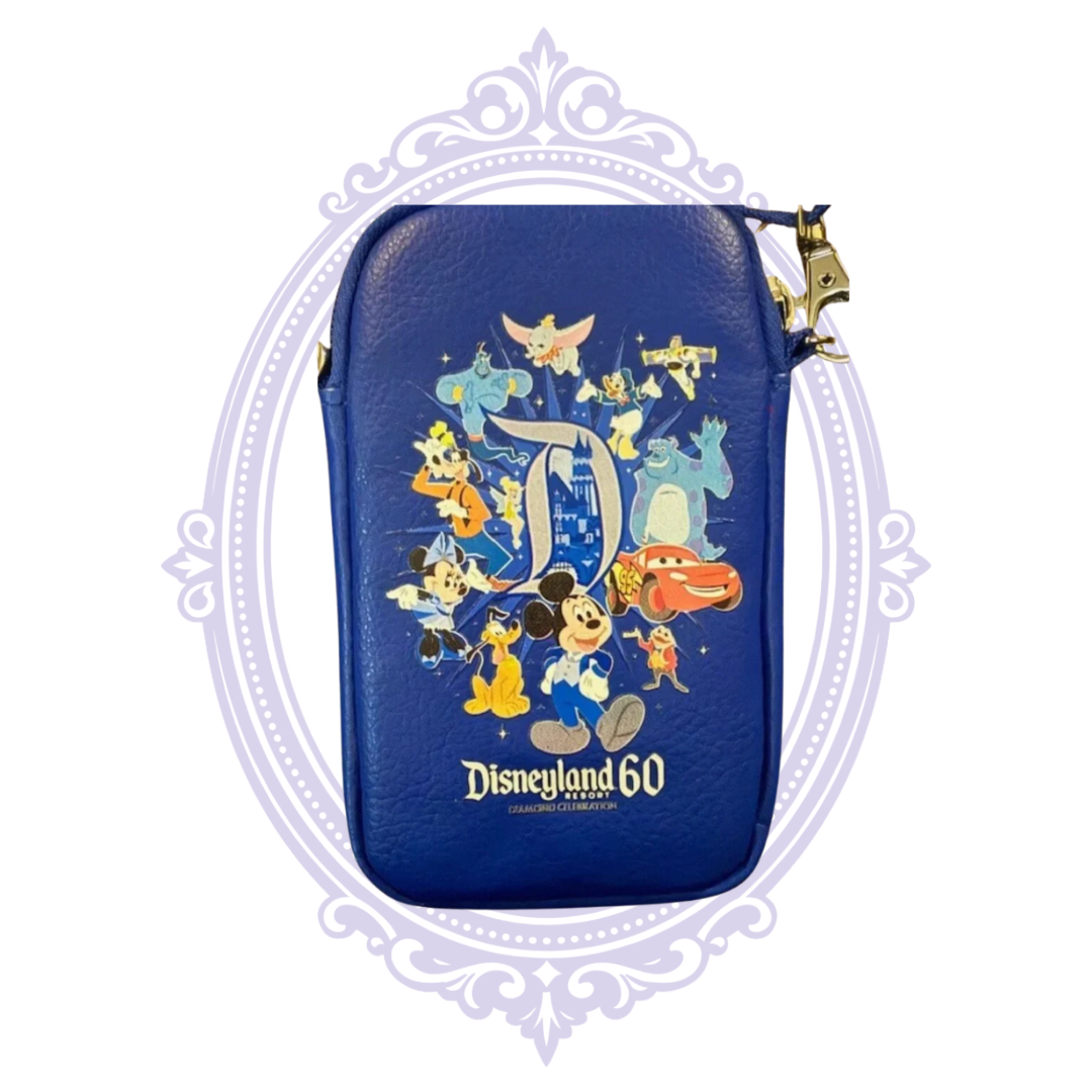 Disneyland 60th Anniversary Diamond Celebration royal blue crossbody bag, detail photograph 8