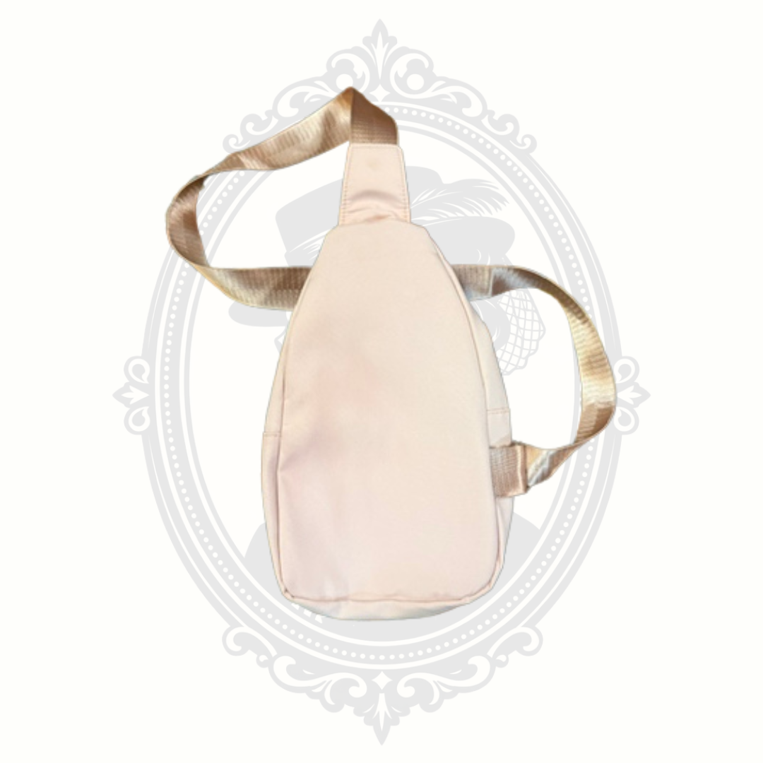 dusty rose sling bag back view
