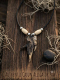 Genuine Louisiana Alligator Paw Necklace – Premium Beaded Bayou Oddity Jewelry