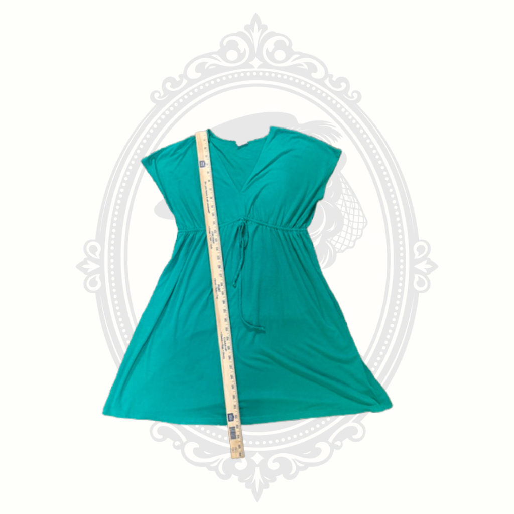 Faded Glory Women's Teal Drawstring Waist Sun Dress Size Small (4-6)