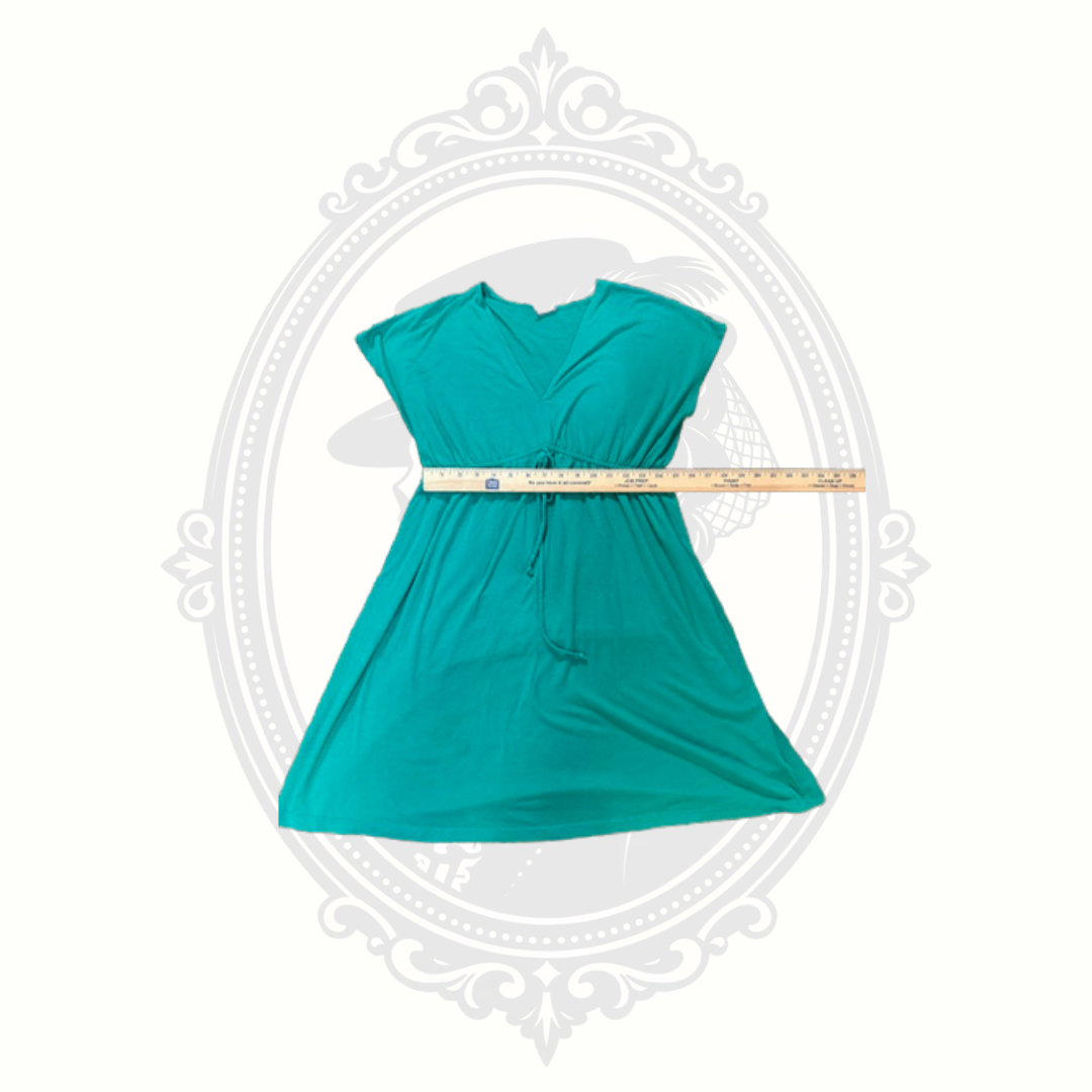 Faded Glory Women's Teal Drawstring Waist Sun Dress Size Small (4-6)