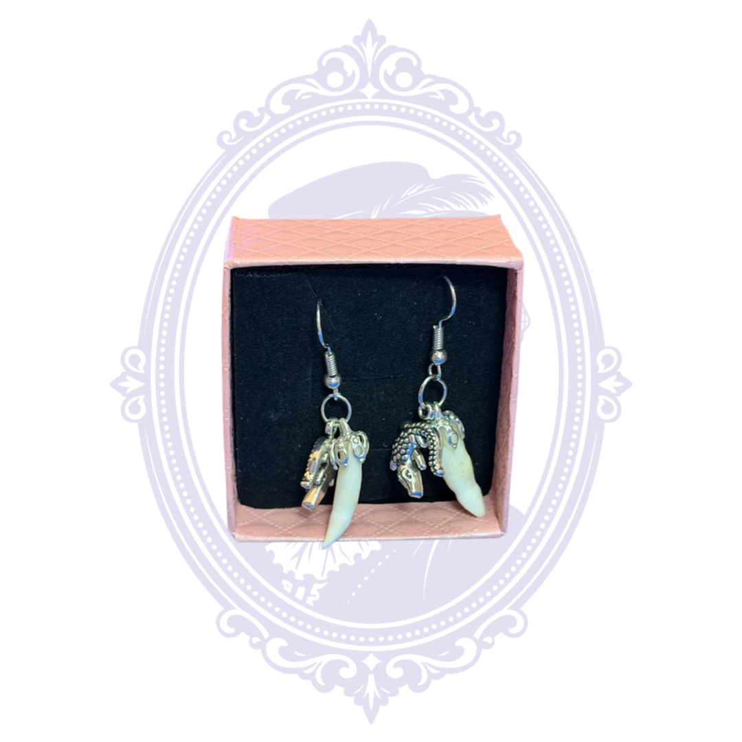 Genuine Louisiana Alligator Tooth Earrings – Handcrafted Bayou Jewelry
