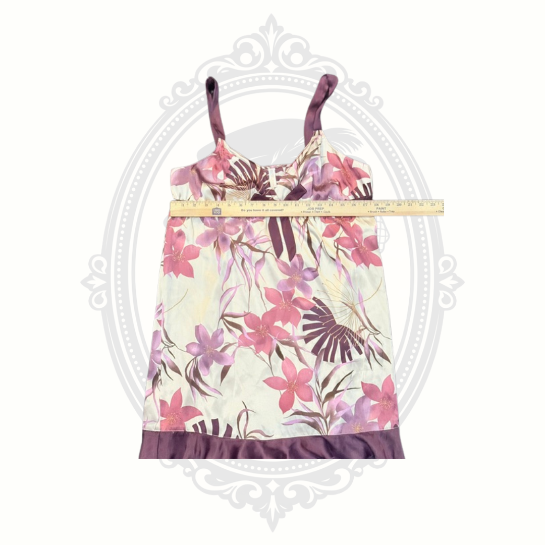 Gilligan & O'Malley Women's Floral Satin Sleep Chemise Nightgown Size Large