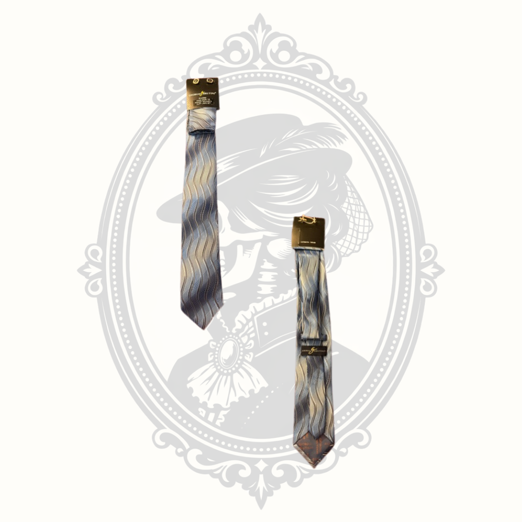 Giorgio Brutini X-Long Necktie, Pocket Square & Cuff Links Set