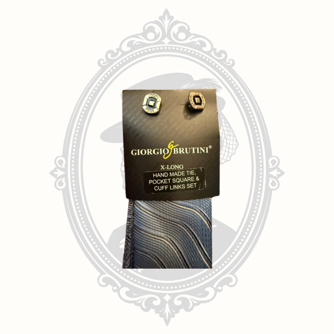 Giorgio Brutini X-Long Necktie, Pocket Square & Cuff Links Set