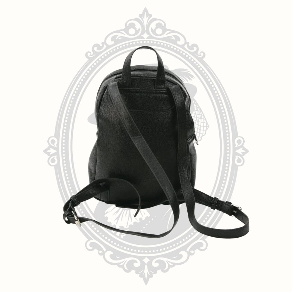 Glow-in-the-Dark Skeleton Mini Backpack – Black Vinyl Gothic Bag