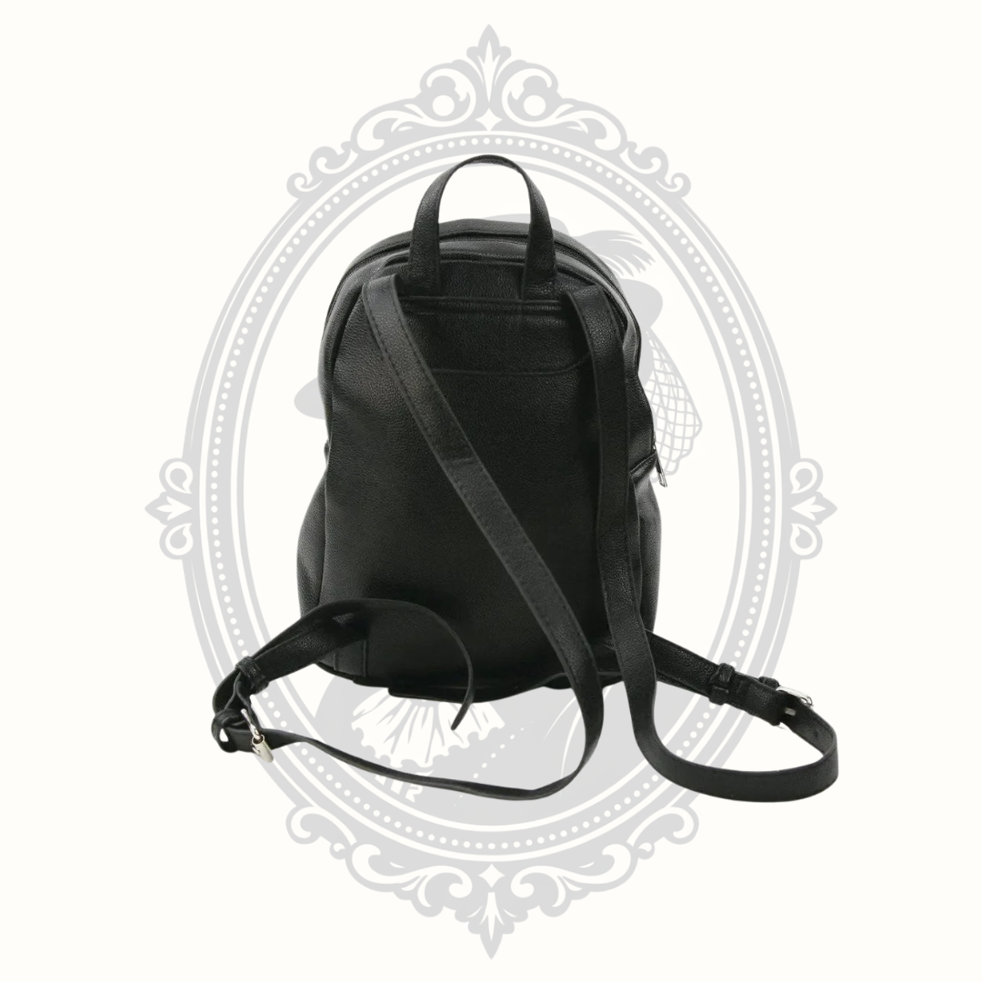 Glow-in-the-Dark Skeleton Mini Backpack – Black Vinyl Gothic Bag
