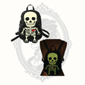 Glow-in-the-Dark Skeleton Mini Backpack – Black Vinyl Gothic Bag