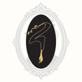 Full view of a gold-plated fortune hand pendant necklace with an adjustable chain.