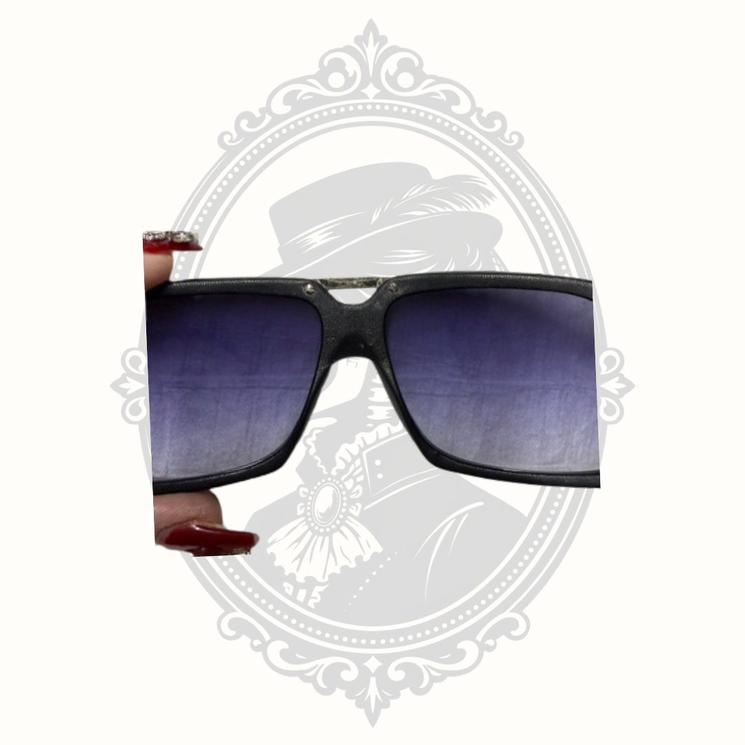 Gucci GG 1017/S 59□15 Leather Wrap Sunglasses Black Gray Gradient Lenses Made in Italy with Case & Authenticity Card