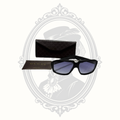 Gucci GG 1017/S 59□15 Leather Wrap Sunglasses Black Gray Gradient Lenses Made in Italy with Case & Authenticity Card