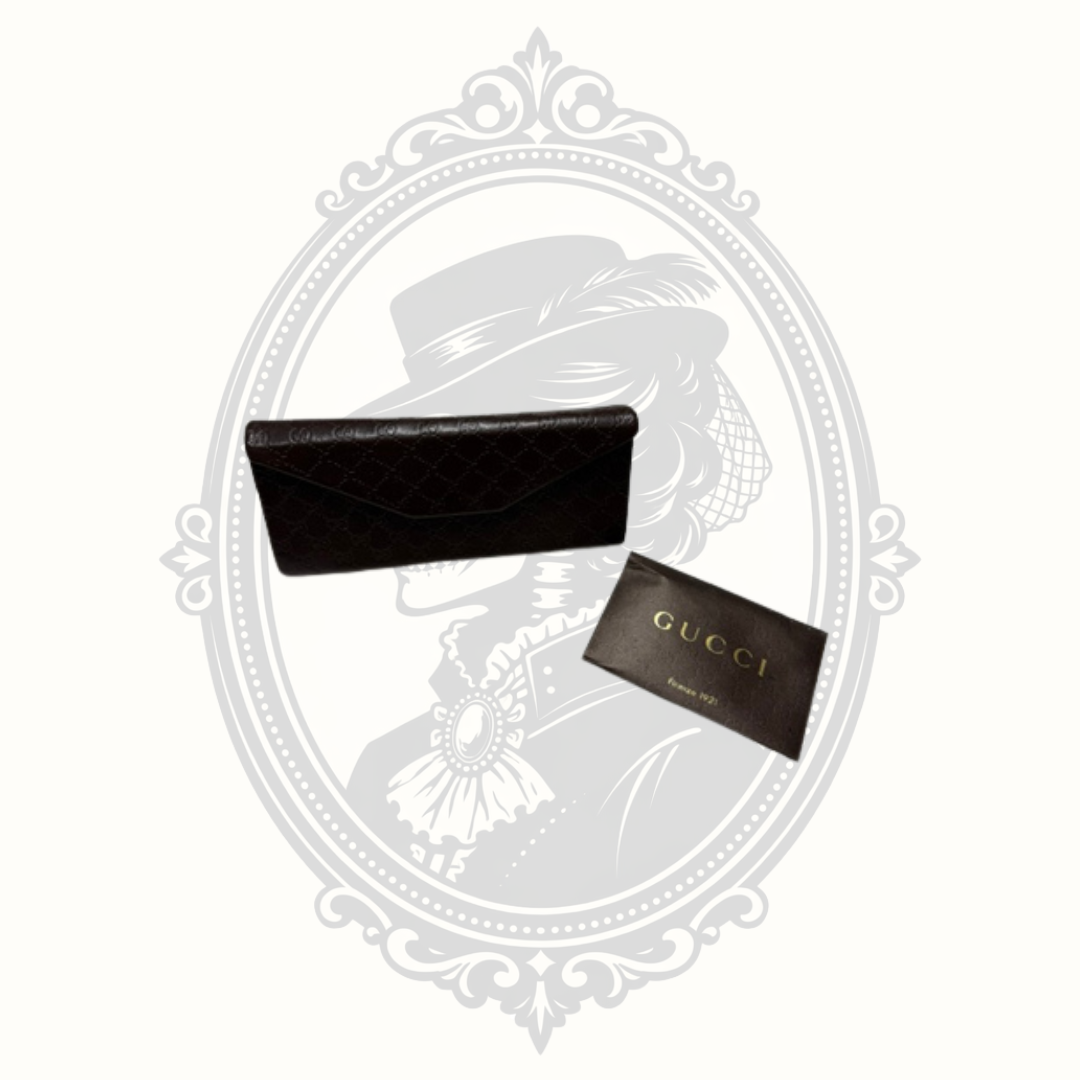 Gucci GG 1017/S 59□15 Leather Wrap Sunglasses Black Gray Gradient Lenses Made in Italy with Case & Authenticity Card