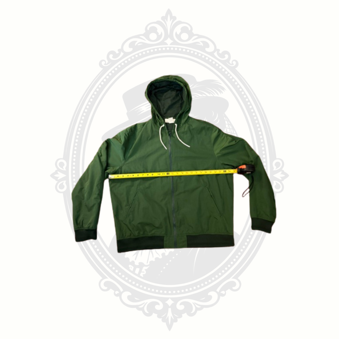 H&M L.O.G.G. Forest Green Hooded Windbreaker Jacket Men's XL – Mesh Lined Full Zip