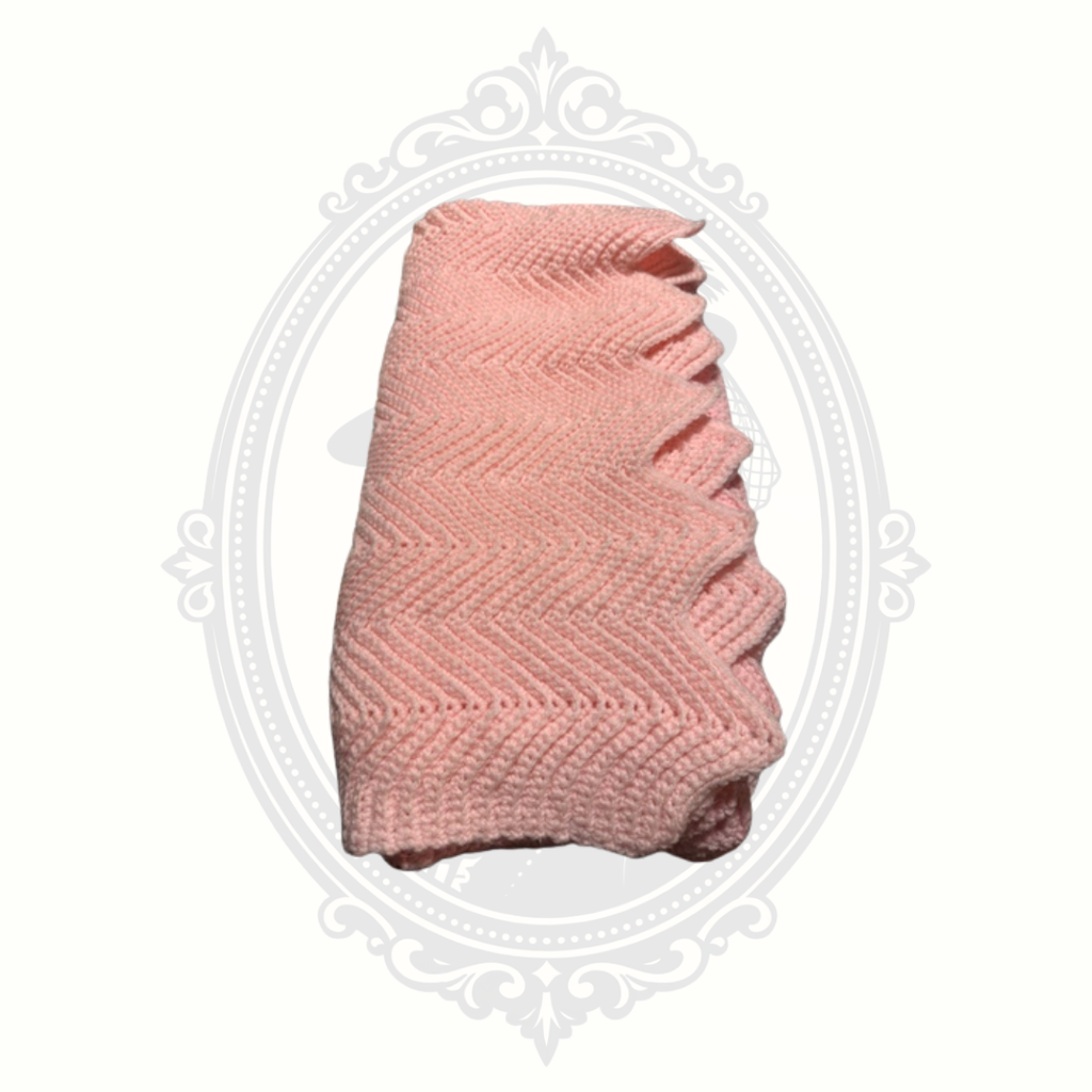 Hand Crocheted Pink Chevron Baby Blanket | Handmade Crib & Stroller Throw | 44" x 40.5"
