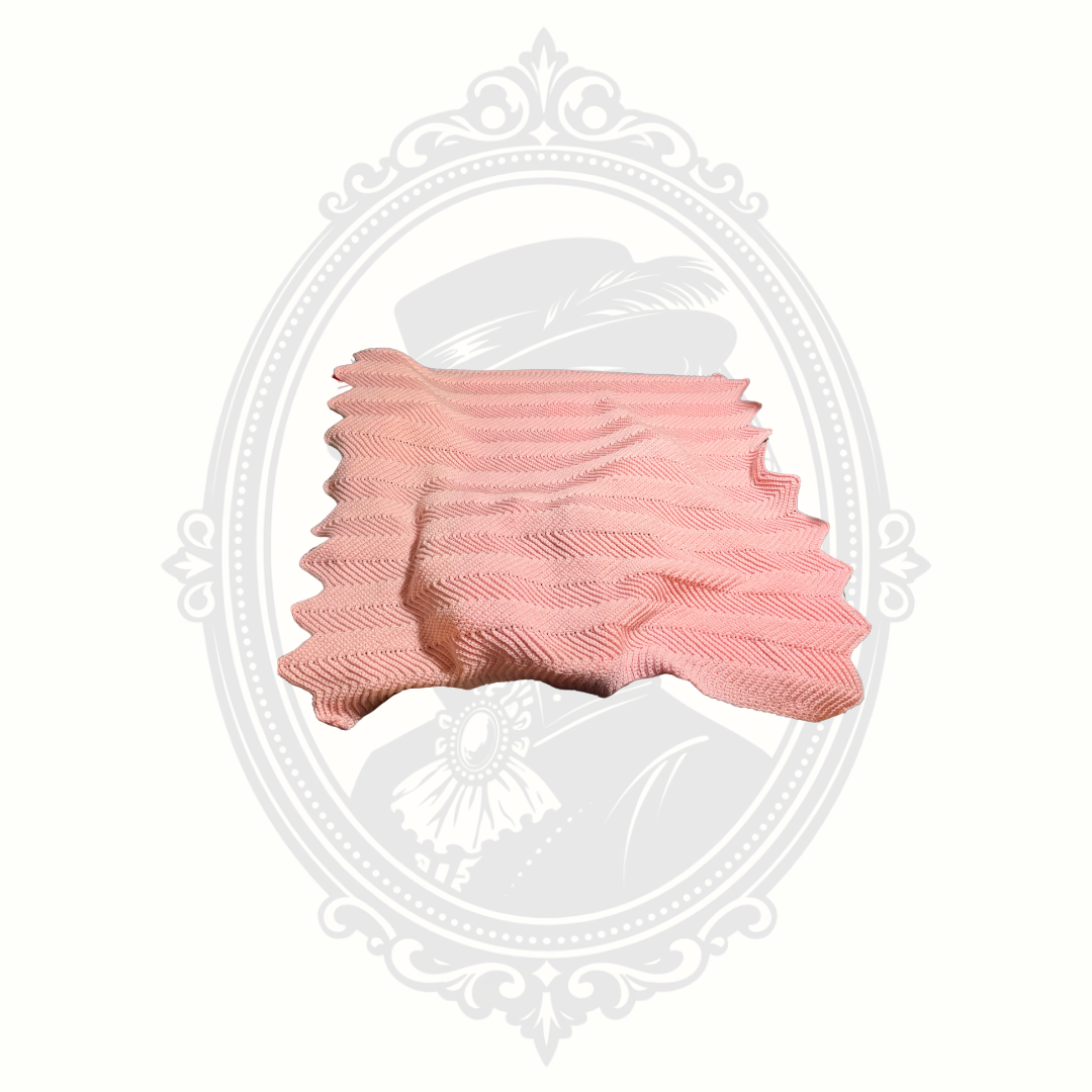 Hand Crocheted Pink Chevron Baby Blanket | Handmade Crib & Stroller Throw | 44" x 40.5"