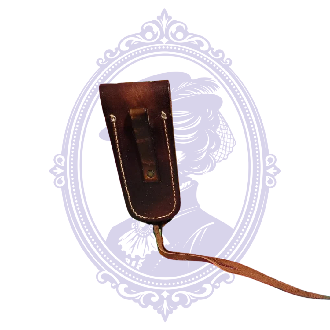 Leather sheath rear belt loop