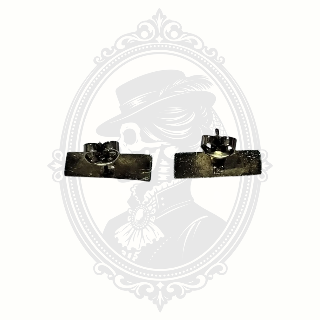 back view of Harley Davidson bar earrings post backs