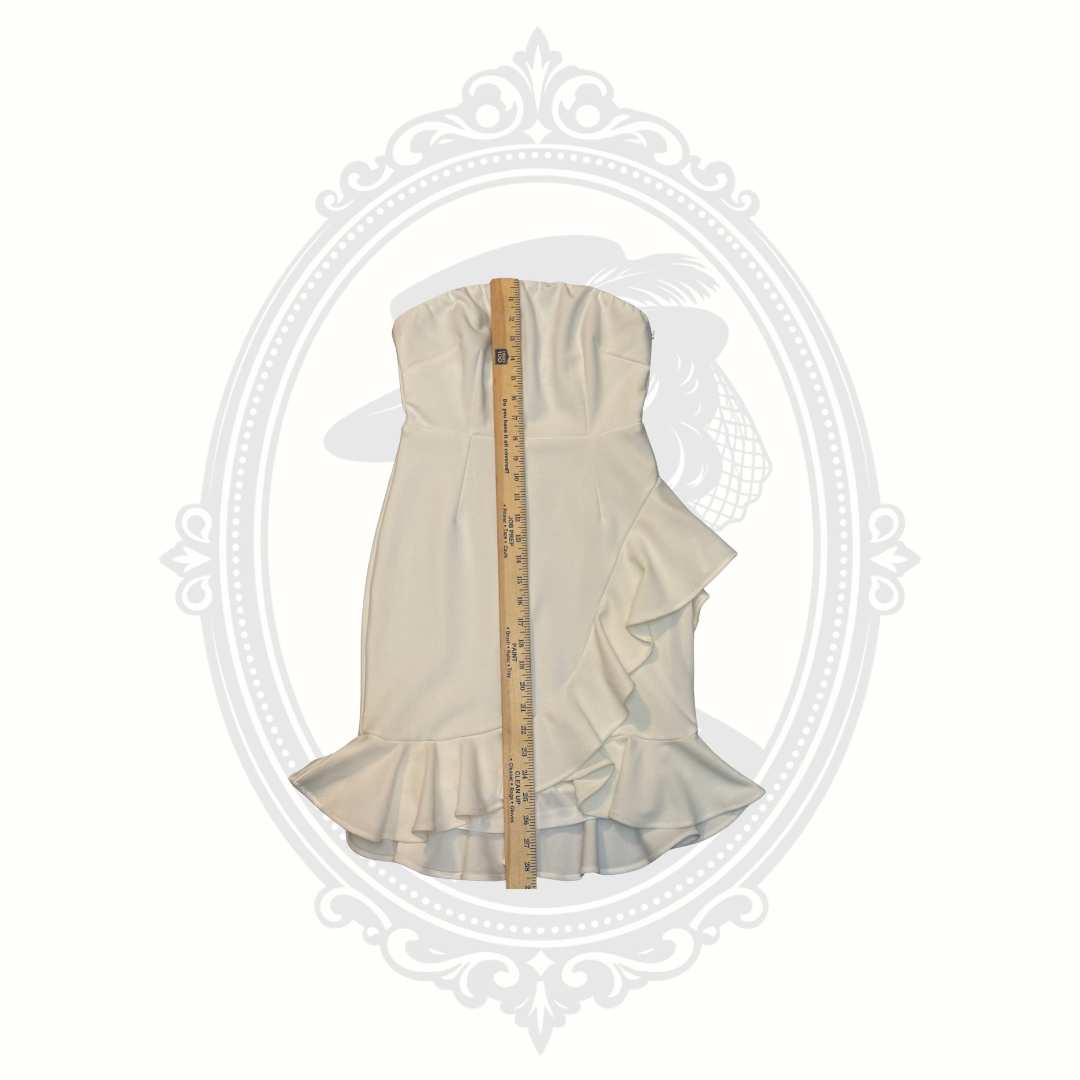 Hello Molly Ivory Strapless Ruffle Midi Dress | US 4