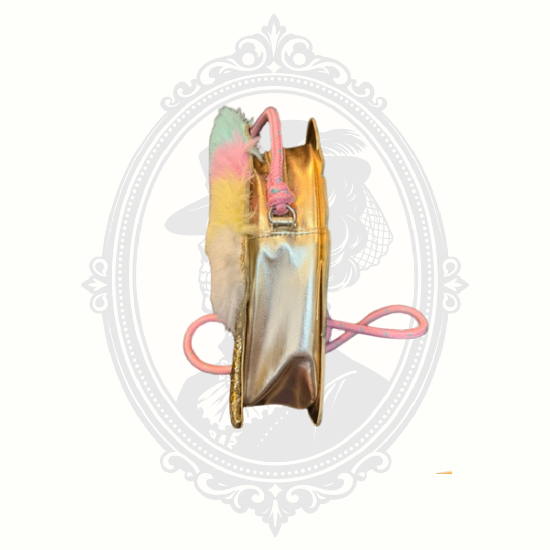 Ice Cream Cone Faux Fur Crossbody Purse