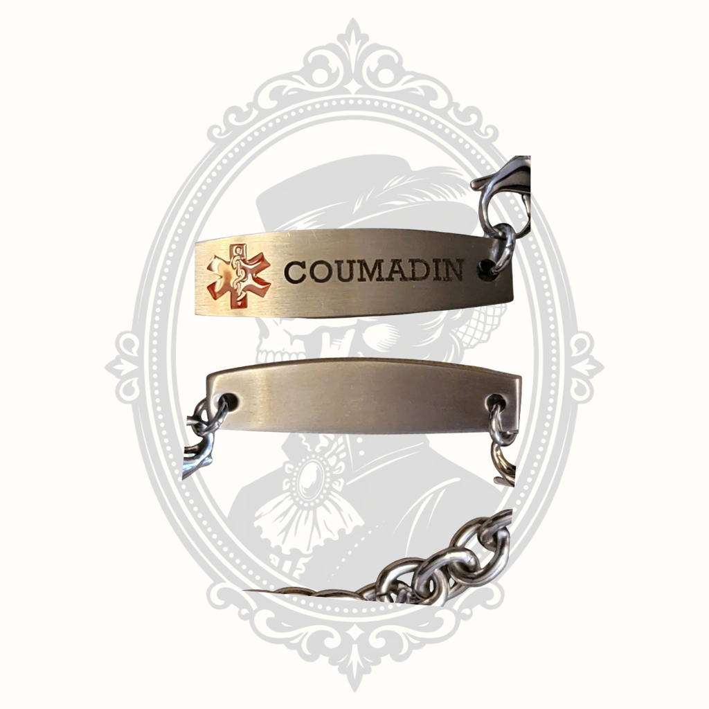 Interchangeable Stainless Steel Medical Alert Bracelet – Coumadin ID Plate