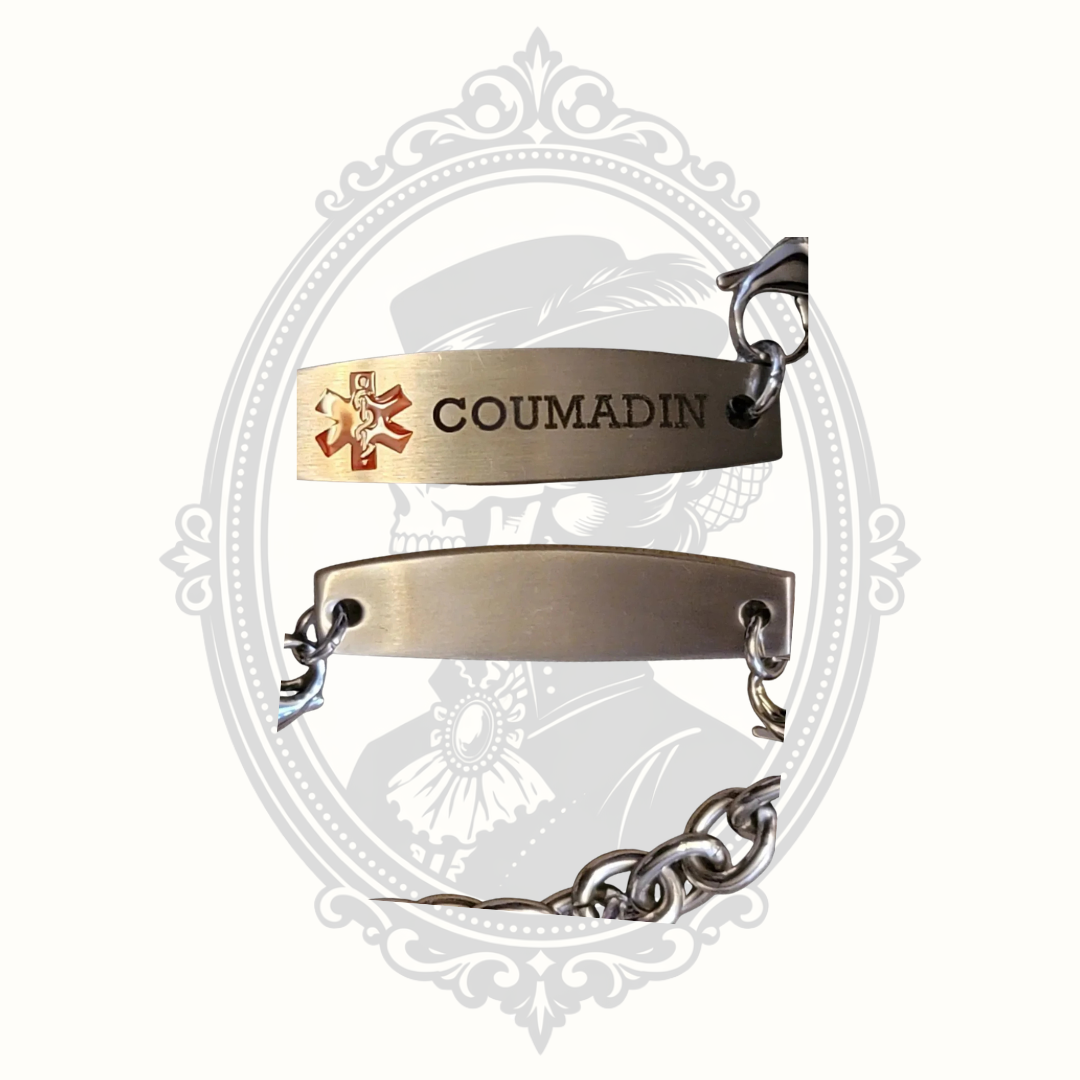 Interchangeable Stainless Steel Medical Alert Bracelet – Coumadin ID Plate
