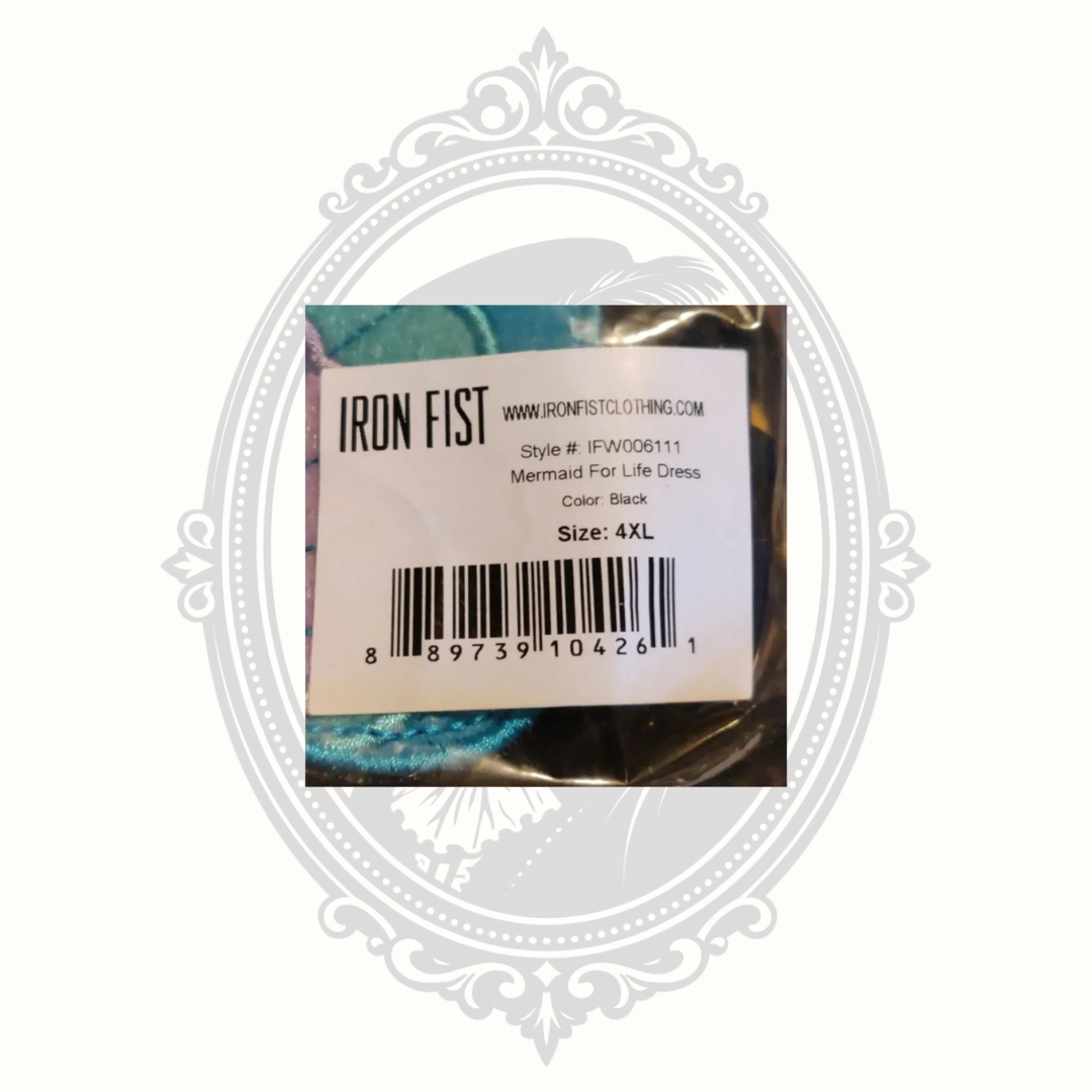 Iron Fist Mermaid for Life Black Mesh Seashell Midi Dress NWT – 4XL