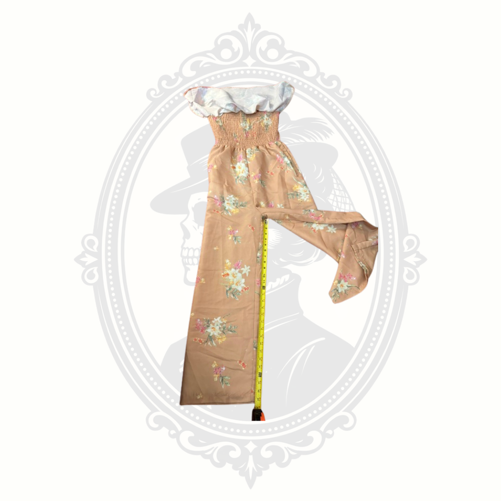 Jaqueline Design Studio Floral Wide Leg Jumpsuit Medium Adjustable Strap Boho Romper