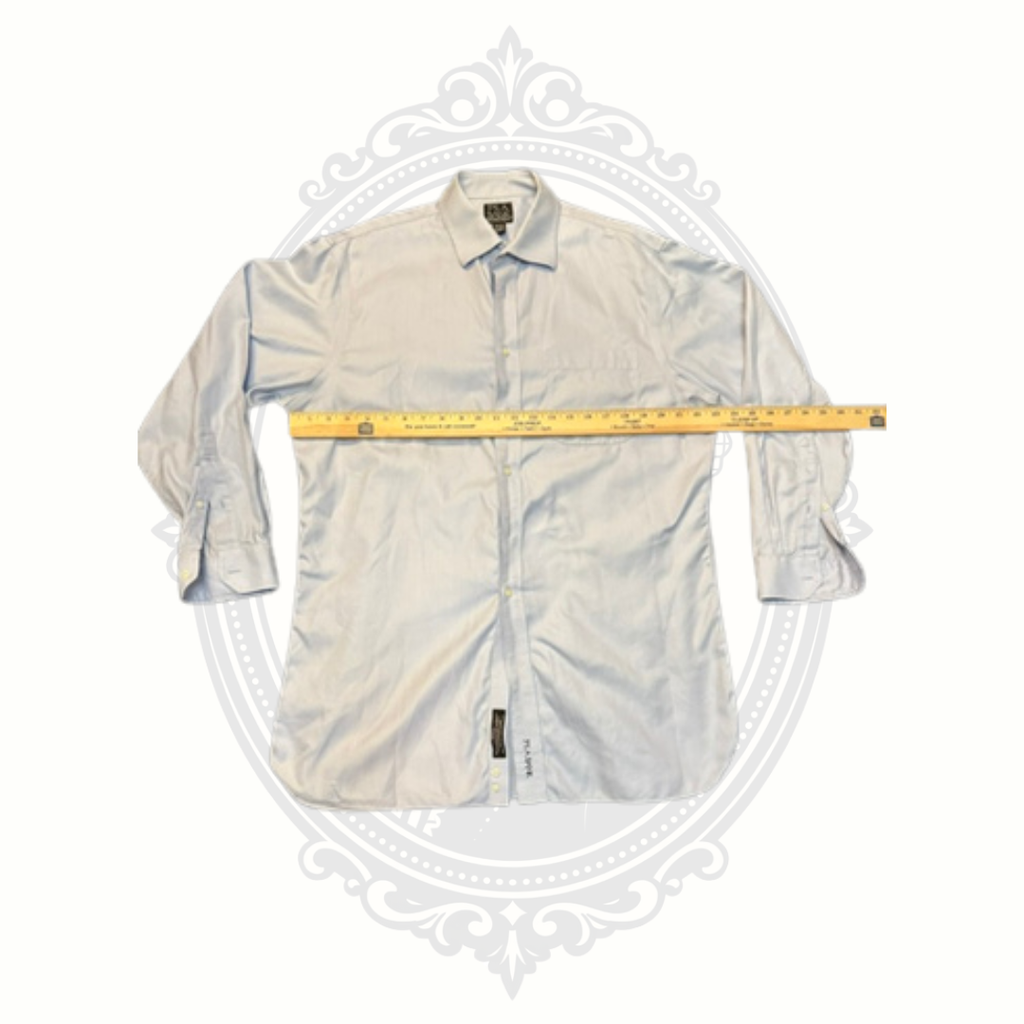 Jos. A. Bank Light Blue Herringbone Dress Shirt Size 16½-33 Tailored Fit Wrinkle Free