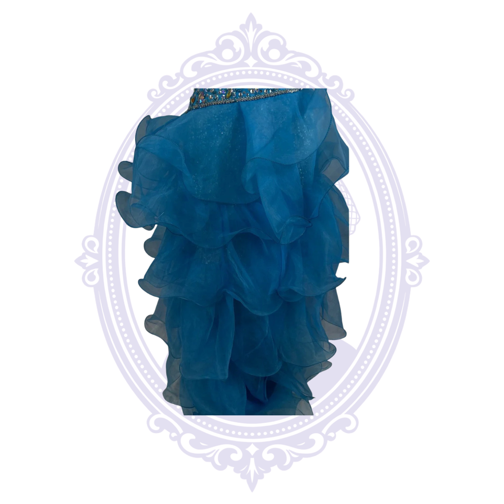 Jovani Electric Blue Crystal One-Shoulder High-Low Formal Gown Size 8