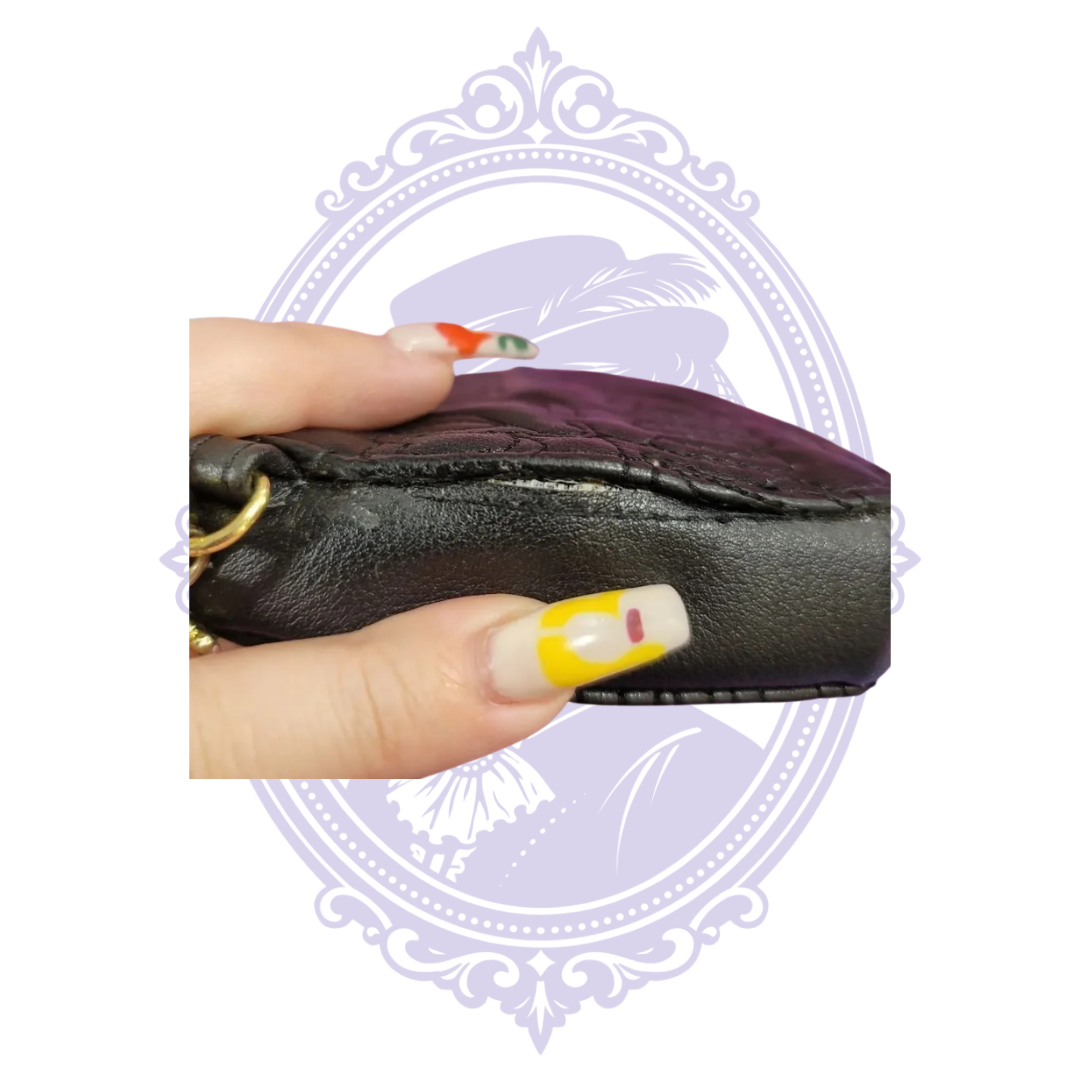 Juicy Couture black embossed heart wristlet, detail photo 6