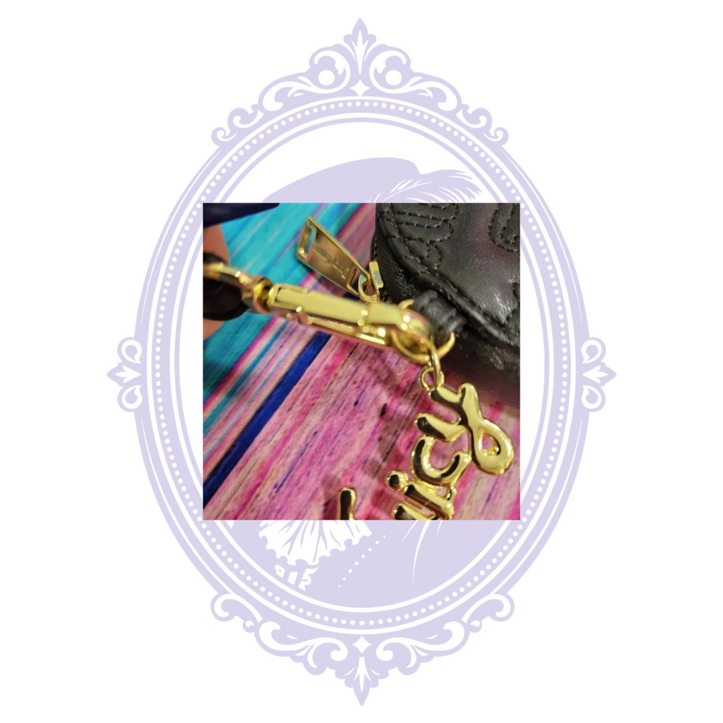 Juicy Couture black embossed heart wristlet, detail photo 7