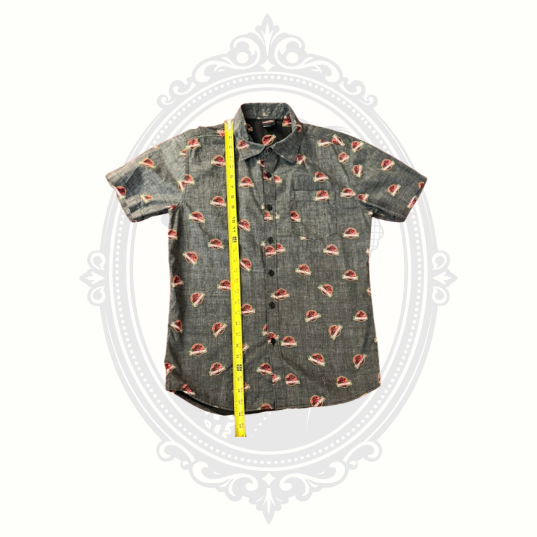 Jurassic Park Logo Print Button-Up Shirt Men's Small Fifth Sun Universal