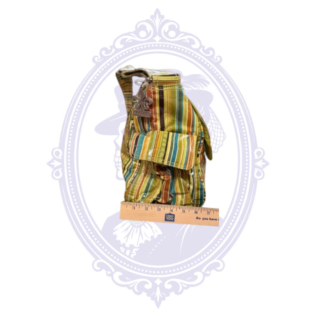 Kalencom New Orleans Multicolor Stripe Laminated Cotton Messenger Diaper Bag