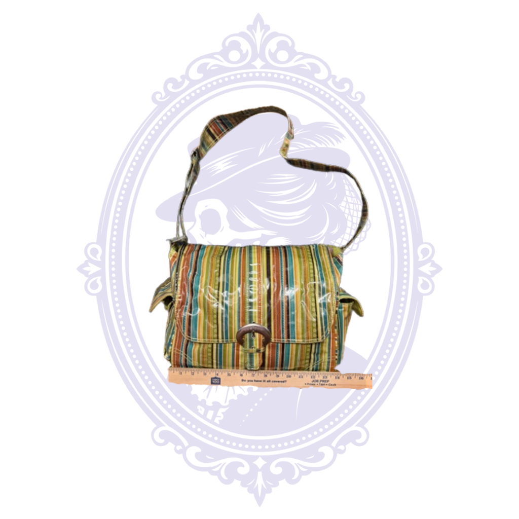 Kalencom New Orleans Multicolor Stripe Laminated Cotton Messenger Diaper Bag