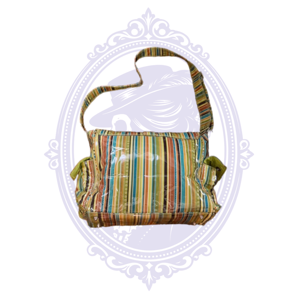 Kalencom New Orleans Multicolor Stripe Laminated Cotton Messenger Diaper Bag