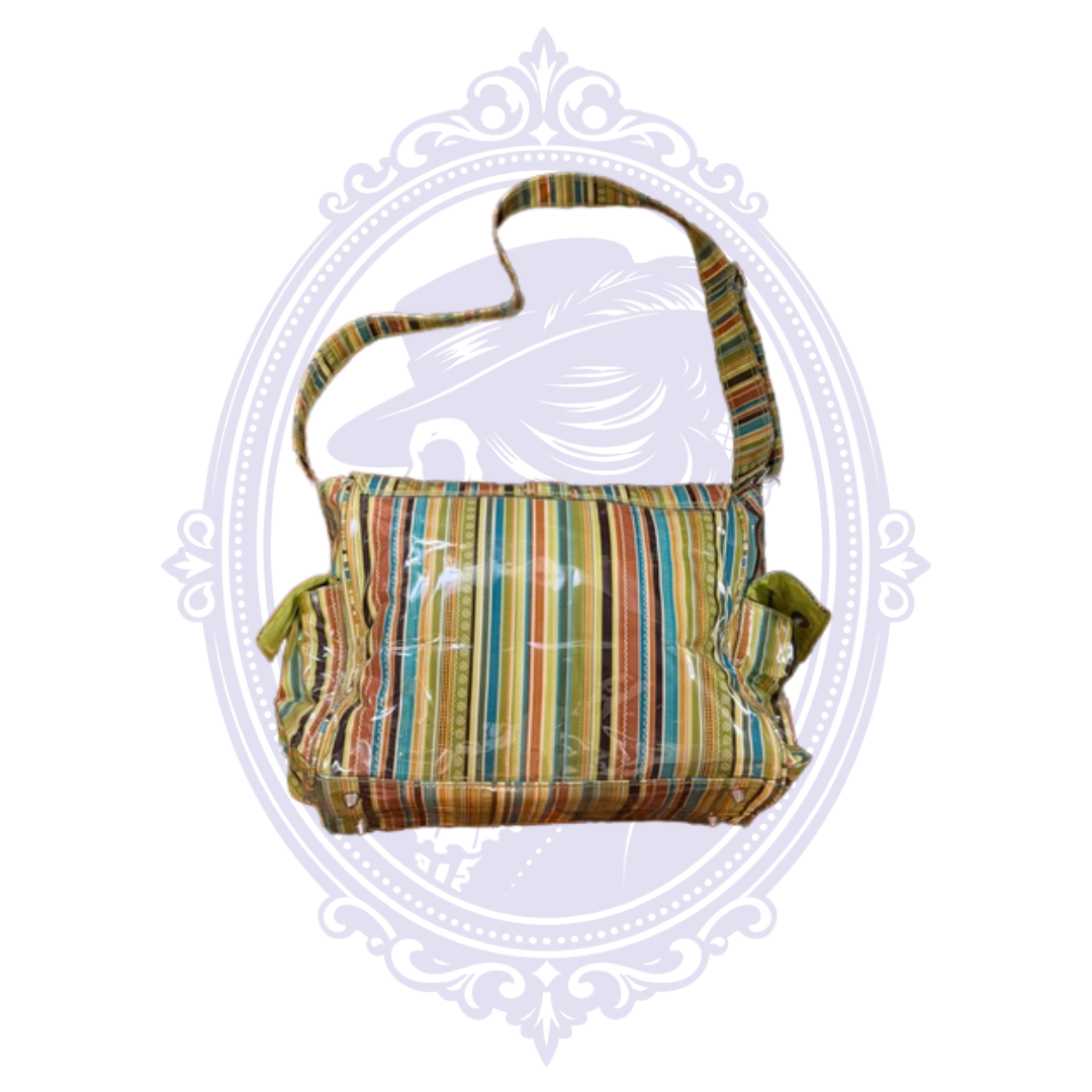 Kalencom New Orleans Multicolor Stripe Laminated Cotton Messenger Diaper Bag