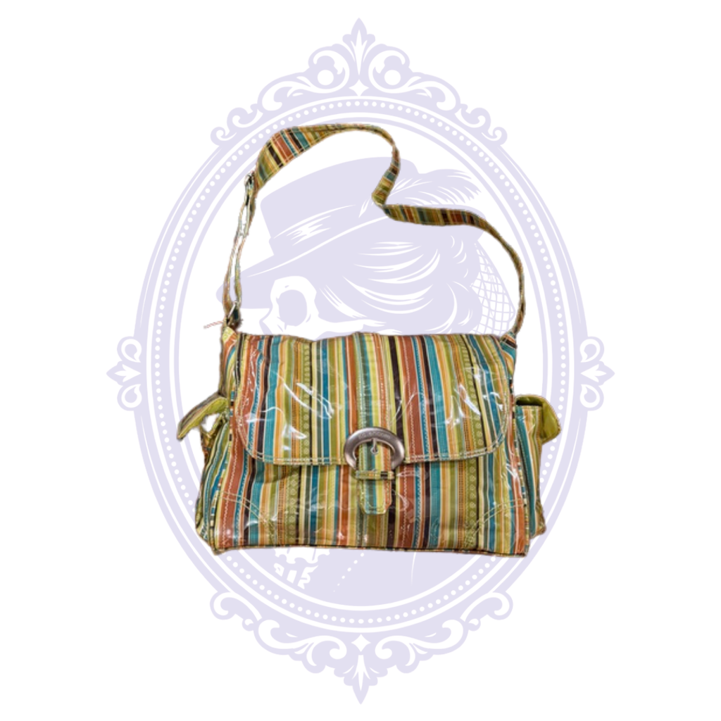 Kalencom New Orleans Multicolor Stripe Laminated Cotton Messenger Diaper Bag
