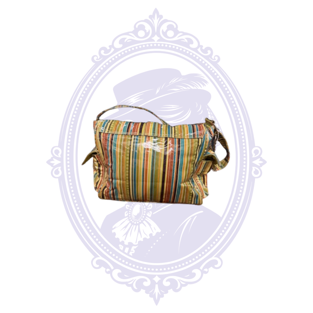 Kalencom New Orleans Multicolor Stripe Laminated Cotton Messenger Diaper Bag