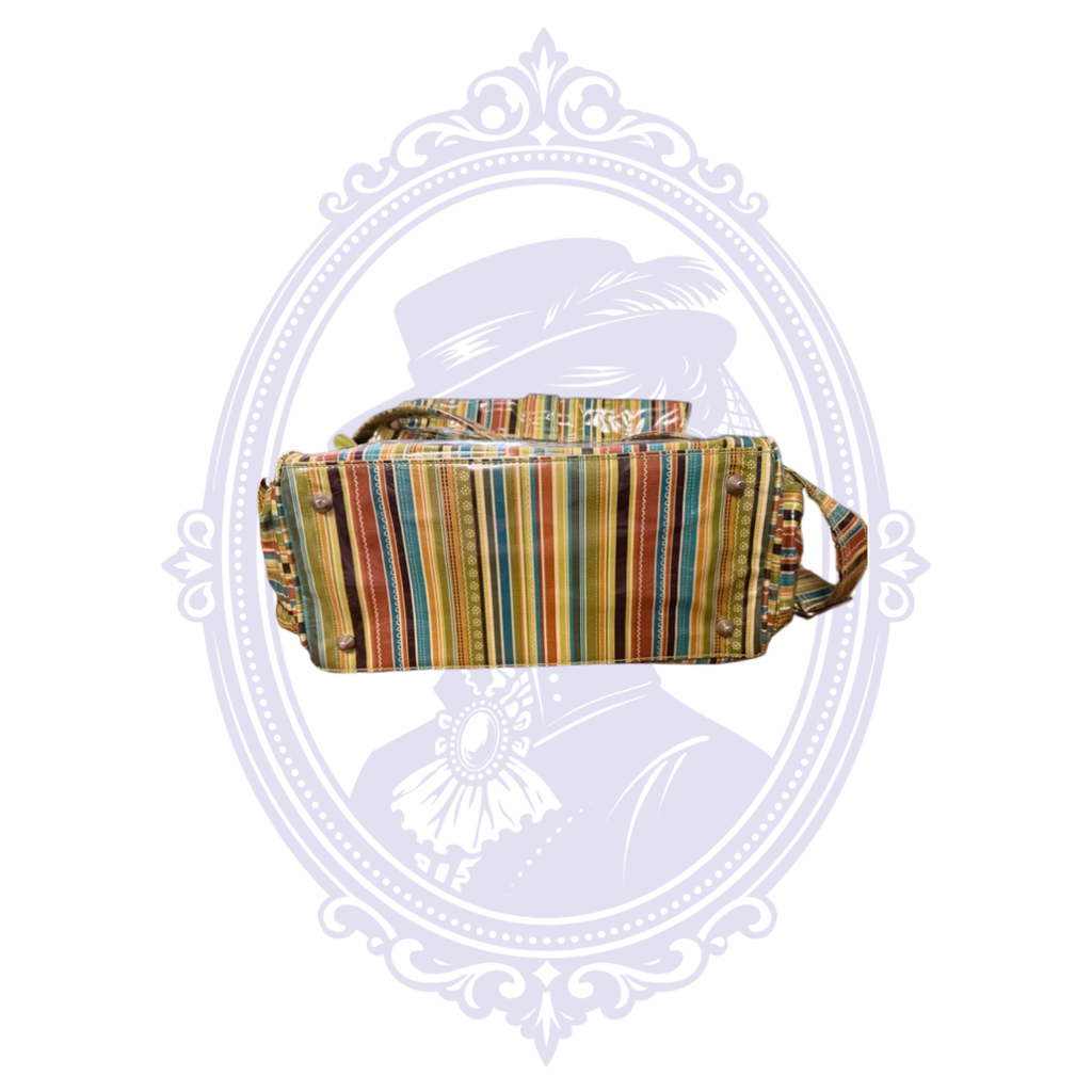 Kalencom New Orleans Multicolor Stripe Laminated Cotton Messenger Diaper Bag