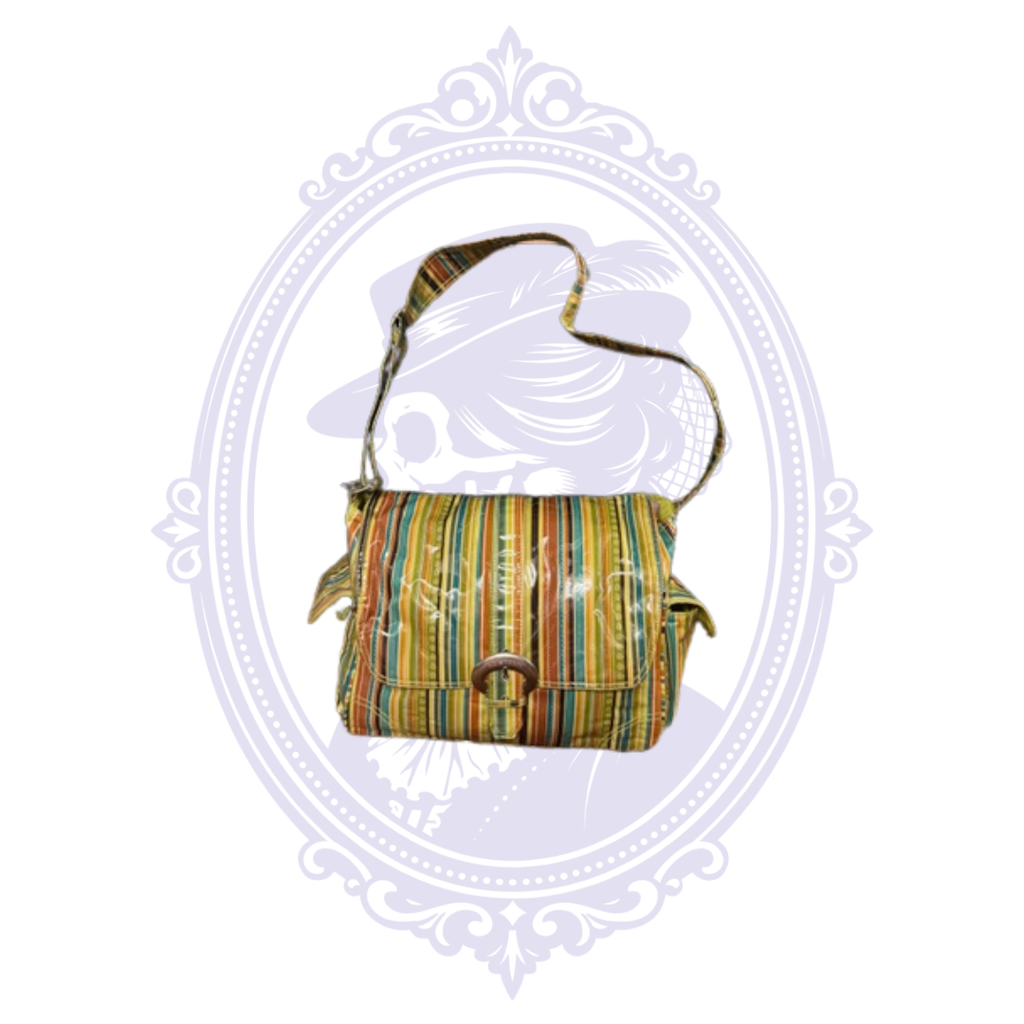 Kalencom New Orleans Multicolor Stripe Laminated Cotton Messenger Diaper Bag