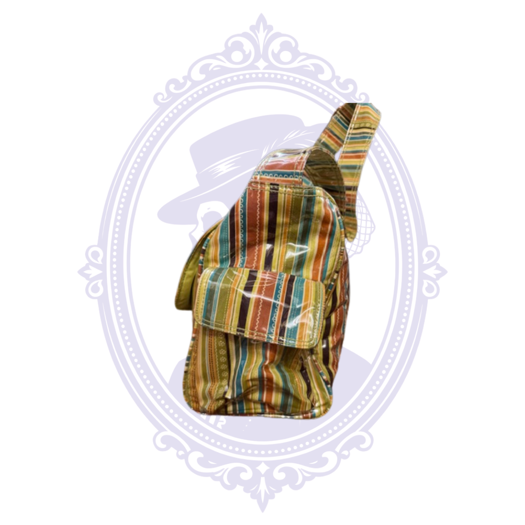Kalencom New Orleans Multicolor Stripe Laminated Cotton Messenger Diaper Bag