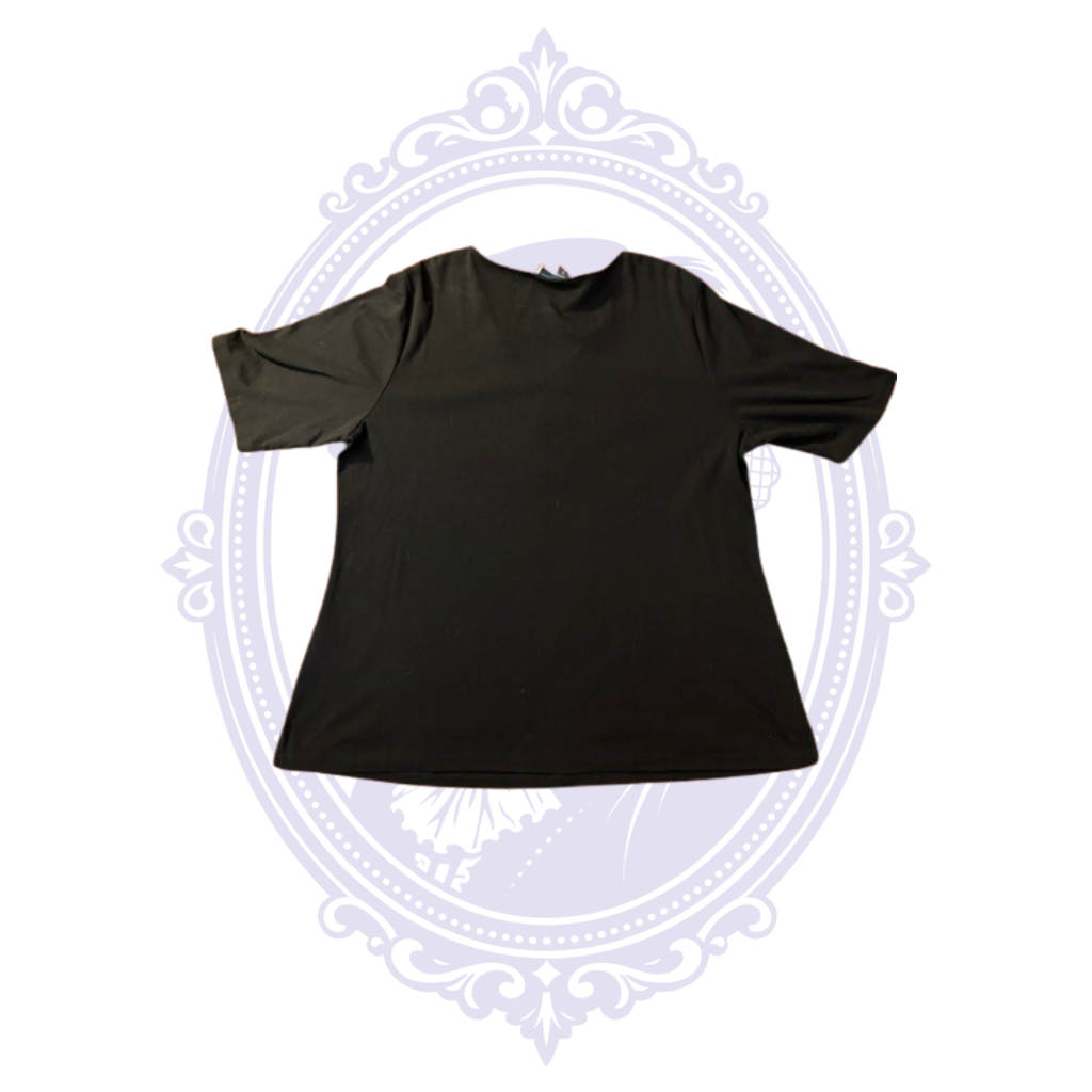 Karen Scott Women's Black Embroidered V-Neck Top – Size 1X