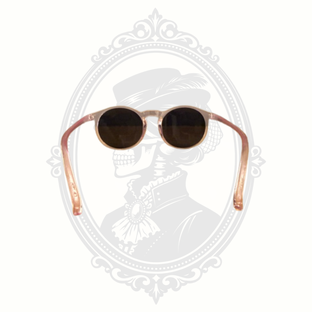 Kids Pink Round Sunglasses – Translucent Plastic Frames – Brown Tinted Lenses