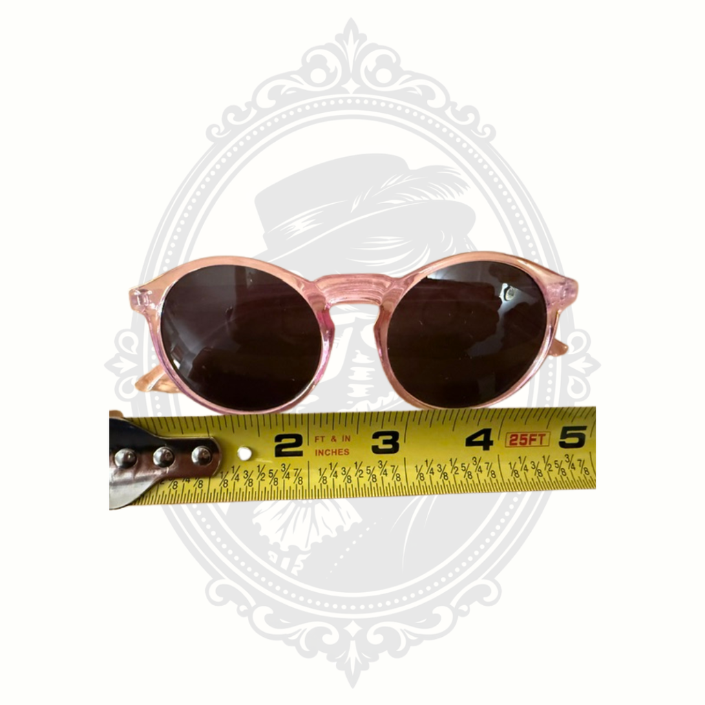 Kids Pink Round Sunglasses – Translucent Plastic Frames – Brown Tinted Lenses