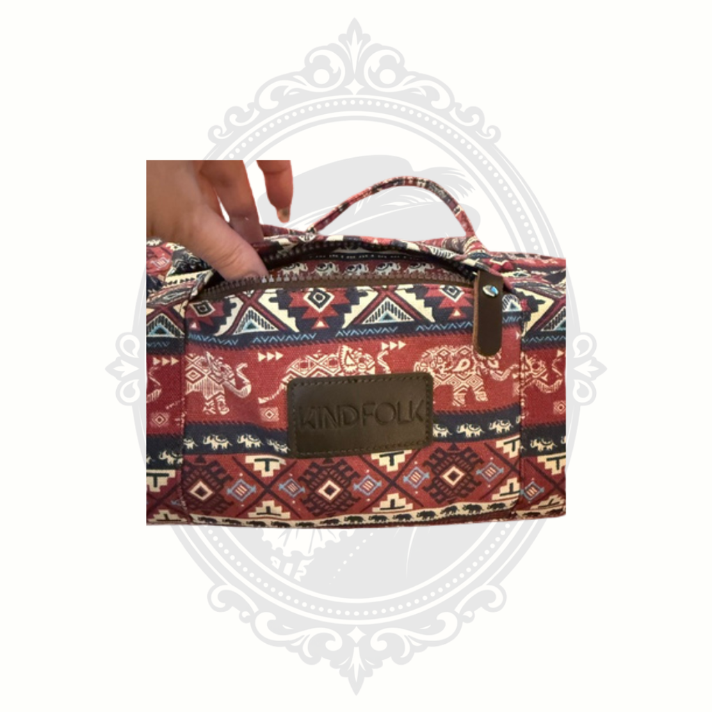 Kindfolk Karma Elephant Print Yoga Mat Duffel Bag Canvas Yoga Carrier